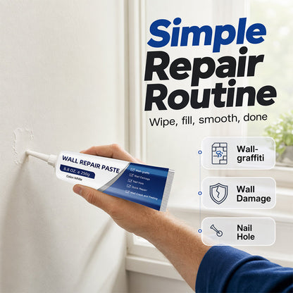 🏠 50% RABATT JETZT! 🛡️ Wasserdichte Wandreparaturpaste – Füllt Risse schnell, glatte weiße Oberfläche & DIY-freundlich – Perfekt für schnelle Ausbesserungen ohne Fachmann ✨