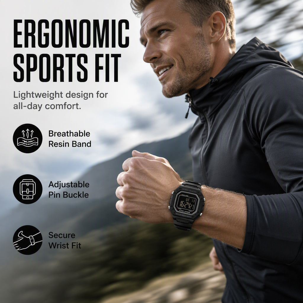 📢📢40% RABATT !!⏰ Herren Wasserdichte Digitaluhr mit LED-Leuchtanzeige