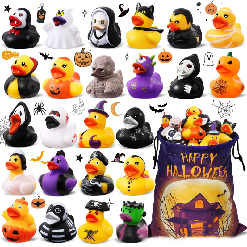 🦆🎃 50% RABATT!! Halloween-Enten-Badespielzeug für Kinder – Schwimmende Leucht-Enten, aufziehbare Badeenten & Spritz-Enten – Perfekt für Bad, Pool & Halloween-Party ✨