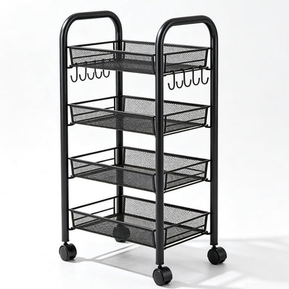 🛒 50% RABATT! 🏠 Rollbarer Mehrzweck-Aufbewahrungswagen – 3/4 Ebenen, Metallgitter & mobil – Platzsparend & vielseitig für Küche, Bad & Büro ✨
