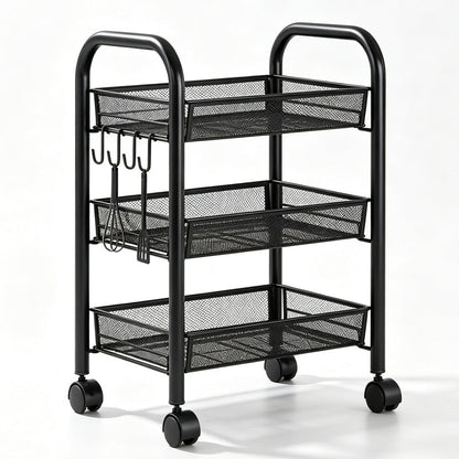 🛒 50% RABATT! 🏠 Rollbarer Mehrzweck-Aufbewahrungswagen – 3/4 Ebenen, Metallgitter & mobil – Platzsparend & vielseitig für Küche, Bad & Büro ✨