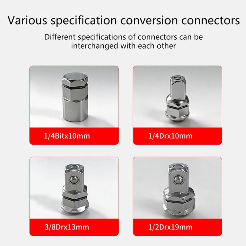 📢📢40% RABATT !!⏰CR-V Stahl Ratschenschlüssel-Adapter Steckschlüssel-Konverter-Set
