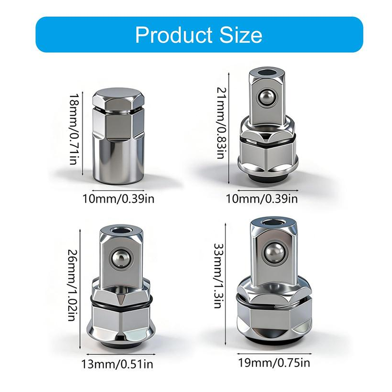 📢📢40% RABATT !!⏰CR-V Stahl Ratschenschlüssel-Adapter Steckschlüssel-Konverter-Set