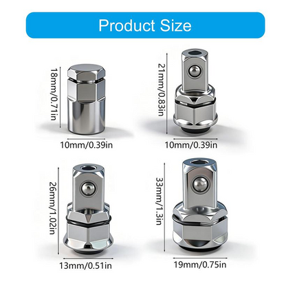📢📢40% RABATT !!⏰CR-V Stahl Ratschenschlüssel-Adapter Steckschlüssel-Konverter-Set