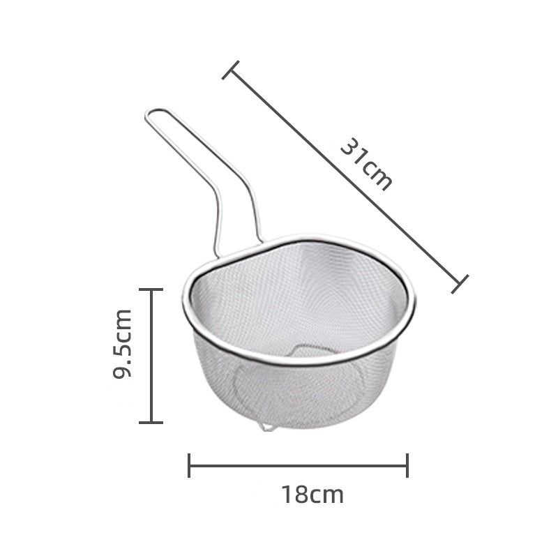 🍳 Hochwertiges Edelstahlsieb mit Griff – Praktisch zum Abseihen, Waschen & Kochen