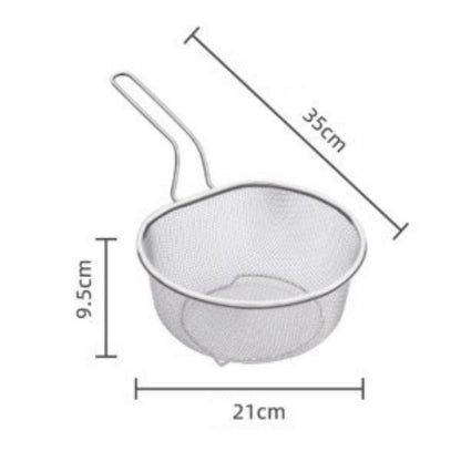 🍳 Hochwertiges Edelstahlsieb mit Griff – Praktisch zum Abseihen, Waschen & Kochen