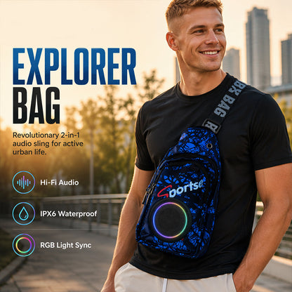 📢📢40% RABATT !!⏰Tragbare Bluetooth-Lautsprechertasche mit LED-Beleuchtung