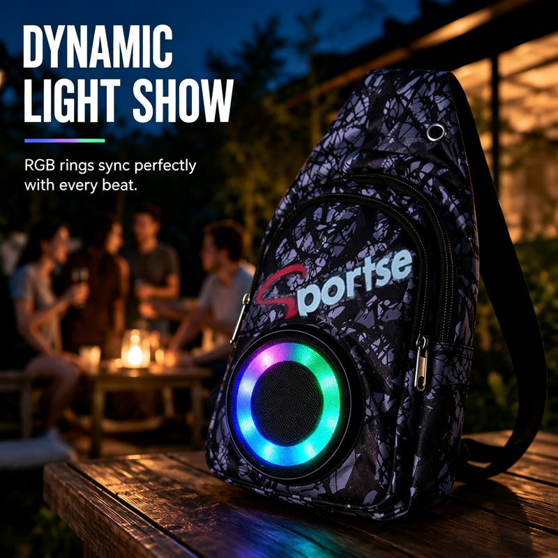 📢📢40% RABATT !!⏰Tragbare Bluetooth-Lautsprechertasche mit LED-Beleuchtung