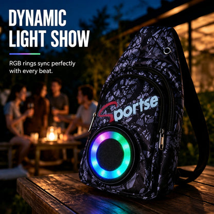 📢📢40% RABATT !!⏰Tragbare Bluetooth-Lautsprechertasche mit LED-Beleuchtung