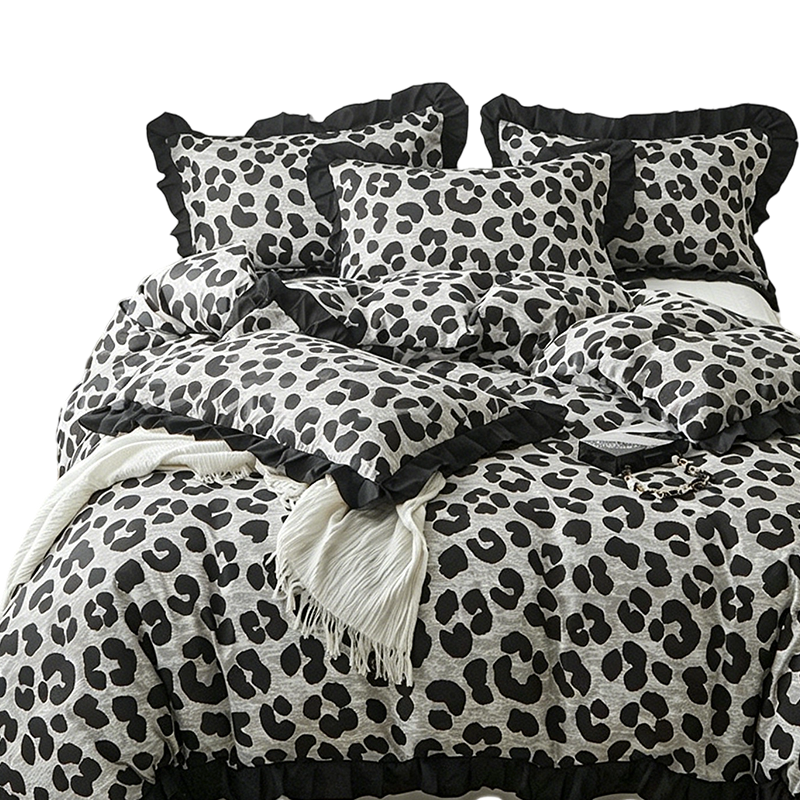 🐆 JETZT 50% RABATT! 🛌 Leoparden-Druck Rüschen-Bettbezug-Set – Weiches Gewebe, schickes Rüschendetail & lebendiger Druck – Perfekt für ein kühnes, gemütliches Schlafzimmer ✨