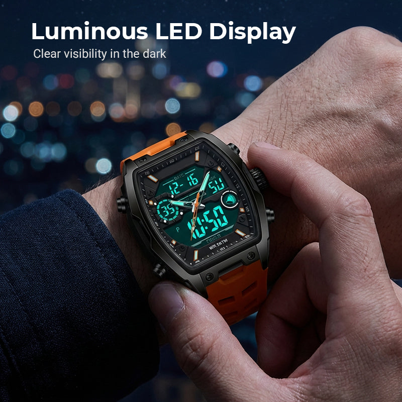 ⌚ Herren Dual-Display Sportuhr mit Leuchtzifferblatt 🏃