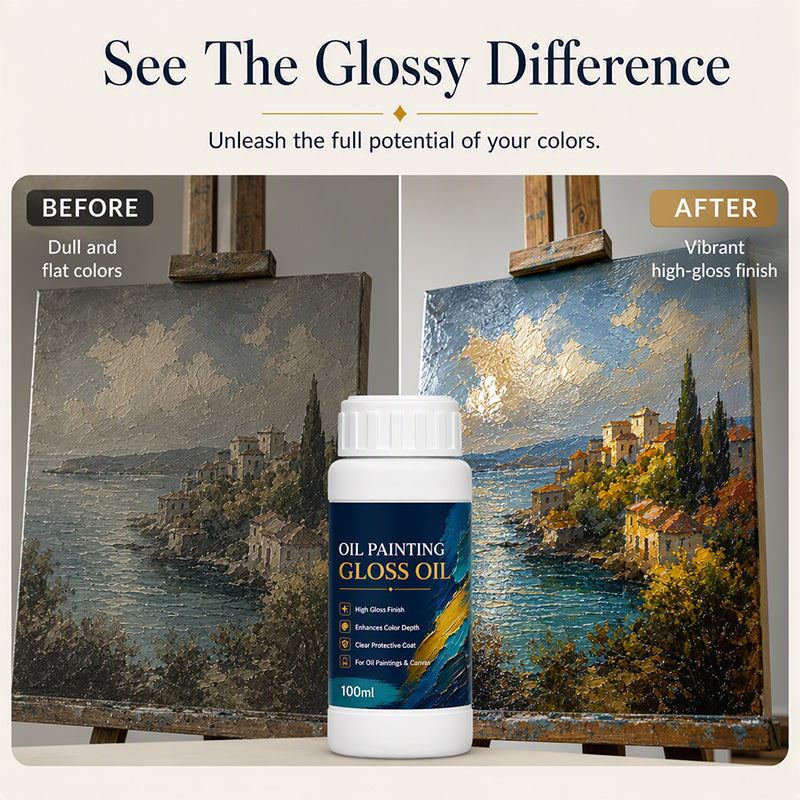 🎨 ZEITLICH BEGRENZT 50% RABATT! 💧 Glanzlack für Ölgemälde – Professioneller Hochglanz, intensiviert Farbtiefe & schützt Kunstwerke ✨