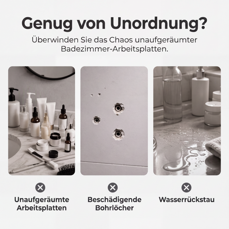 🔥Solange der Vorrat reicht 40 % Rabatt!🎉Bohrfreies Badezimmerregal-Set