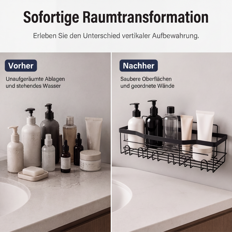 🔥Solange der Vorrat reicht 40 % Rabatt!🎉Bohrfreies Badezimmerregal-Set