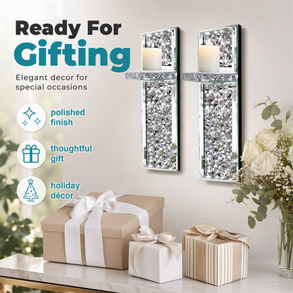 🕯️ 50% RABATT! 💎 Kristallglas-Kerzenhalter für die Wand – Elegant, funkelnd & einfach zu montieren – Perfekte Deko für Wohnzimmer, Flur & besondere Anlässe ✨