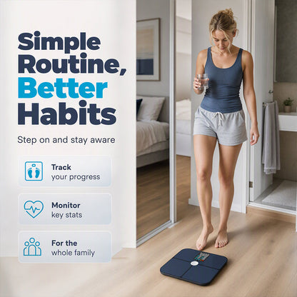 ⚖️ 50% RABATT! 🏋️ Präzisions-Körperfettwaage – Analysiert Körperfett, Wasser & Muskelmasse – Ideal für Fitness & Gesundheits-Tracking zu Hause 📊