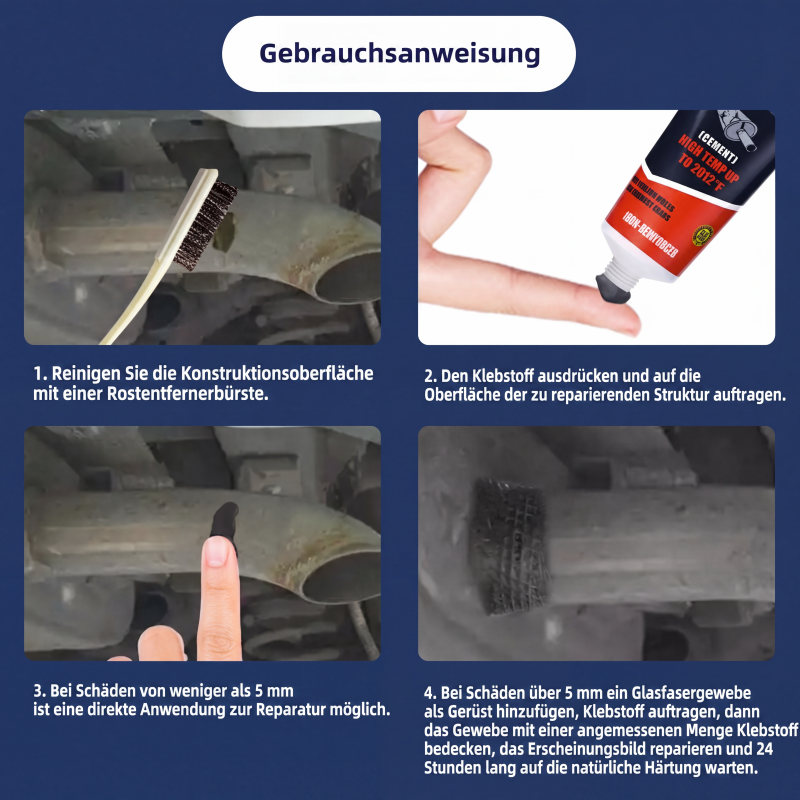 📢📢50% RABATT !!⏰Hitzebeständiger Klebstoff für Auspuffreparaturen