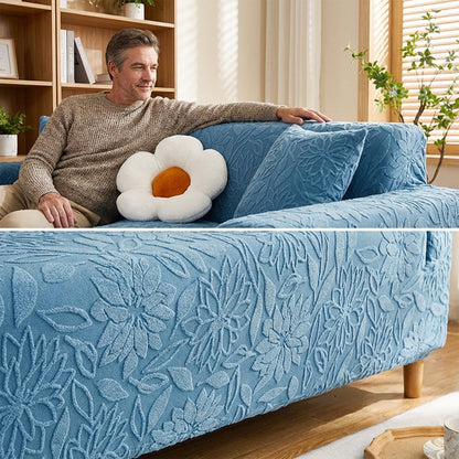 Rutschfeste 3D-Kamelien-Jacquard-Sofabezug
