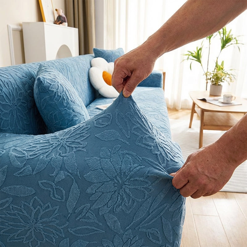 Rutschfeste 3D-Kamelien-Jacquard-Sofabezug