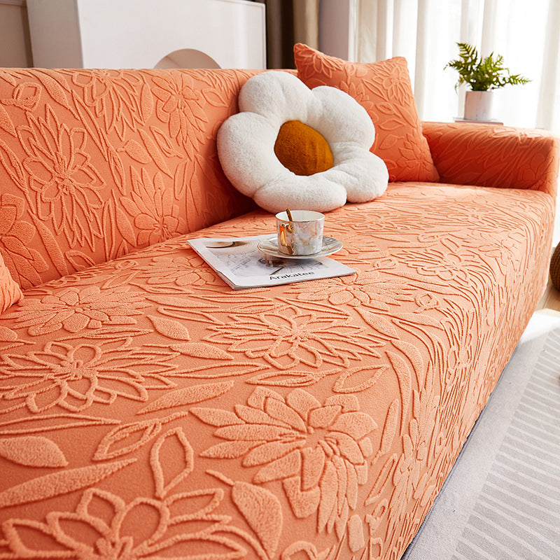 Rutschfeste 3D-Kamelien-Jacquard-Sofabezug