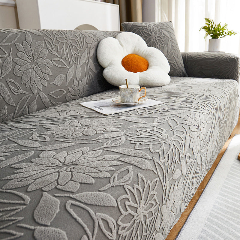 Rutschfeste 3D-Kamelien-Jacquard-Sofabezug