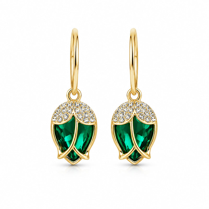 💎 50 % Rabatt – Rosenknospen-Creolen mit Kristallbesatz – romantisches Design, leicht & elegant – für den stilvollen Alltag 🌹
