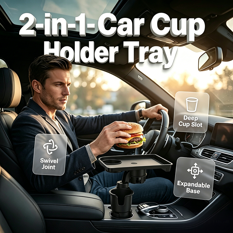 🚗 50% RABATT! 🧃 2-in-1 Auto-Tablett mit erweiterbarem Becherhalter – Stabile Ablage, praktisch & vielseitig – Ideal für Snacks, Getränke & kleine Gegenstände auf Reisen 🛣️