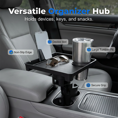🚗 50% RABATT! 🧃 2-in-1 Auto-Tablett mit erweiterbarem Becherhalter – Stabile Ablage, praktisch & vielseitig – Ideal für Snacks, Getränke & kleine Gegenstände auf Reisen 🛣️