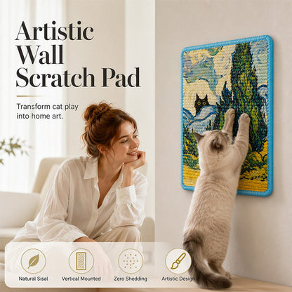🐱 50% RABATT! 🎨 Wandmontiertes Sisal-Kratzboard – Dekorativ, robust & kratzfest – Perfekt für katzenfreundliche Wohnungen & Möbelschutz 🌿