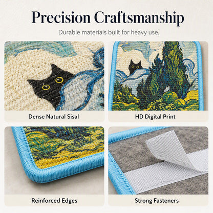 🐱 50% RABATT! 🎨 Wandmontiertes Sisal-Kratzboard – Dekorativ, robust & kratzfest – Perfekt für katzenfreundliche Wohnungen & Möbelschutz 🌿