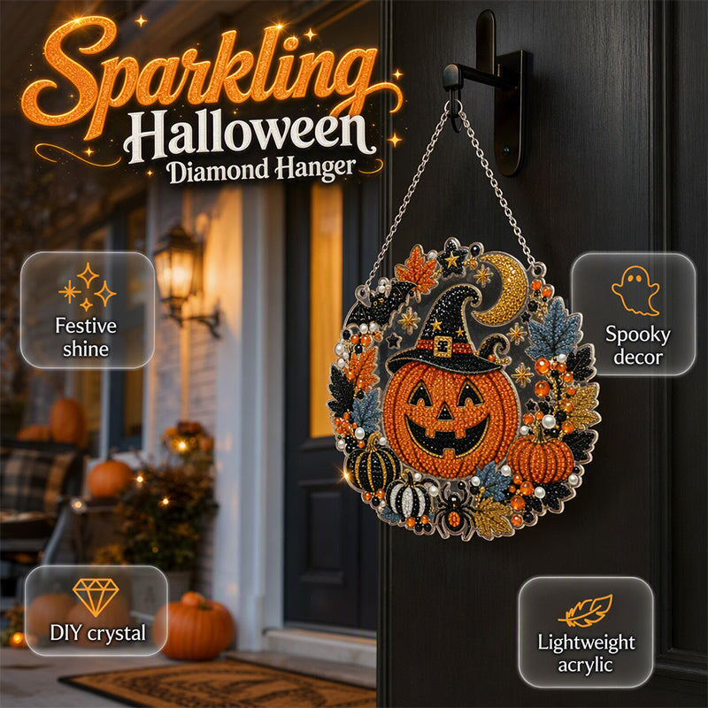 🔥Solange der Vorrat reicht 40 % Rabatt!🎉Halloween Diamant-Kunst Hängedekoration Bastelset