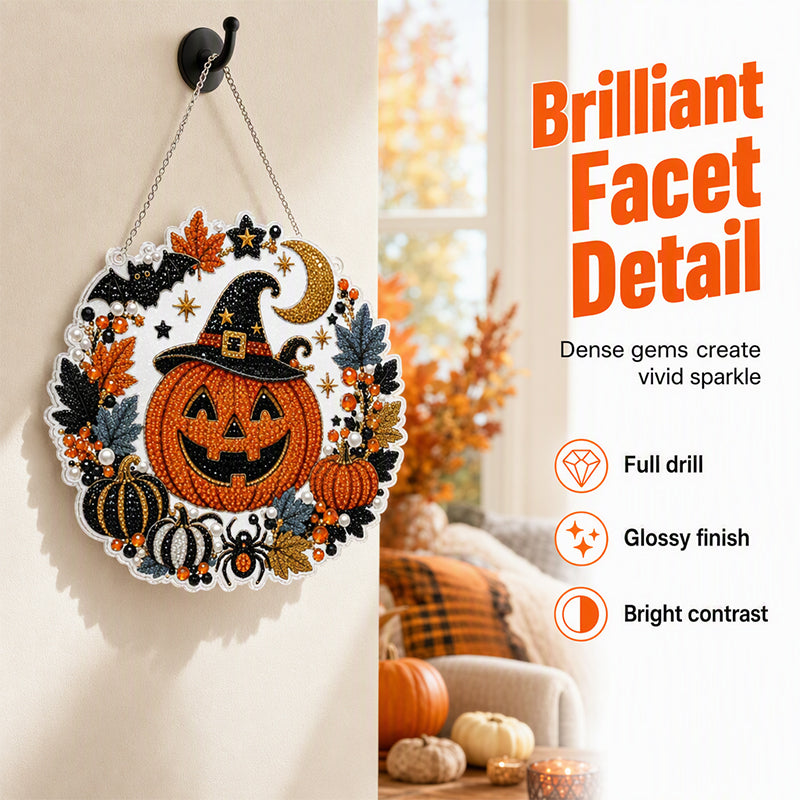 🔥Solange der Vorrat reicht 40 % Rabatt!🎉Halloween Diamant-Kunst Hängedekoration Bastelset