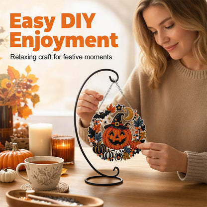 🔥Solange der Vorrat reicht 40 % Rabatt!🎉Halloween Diamant-Kunst Hängedekoration Bastelset