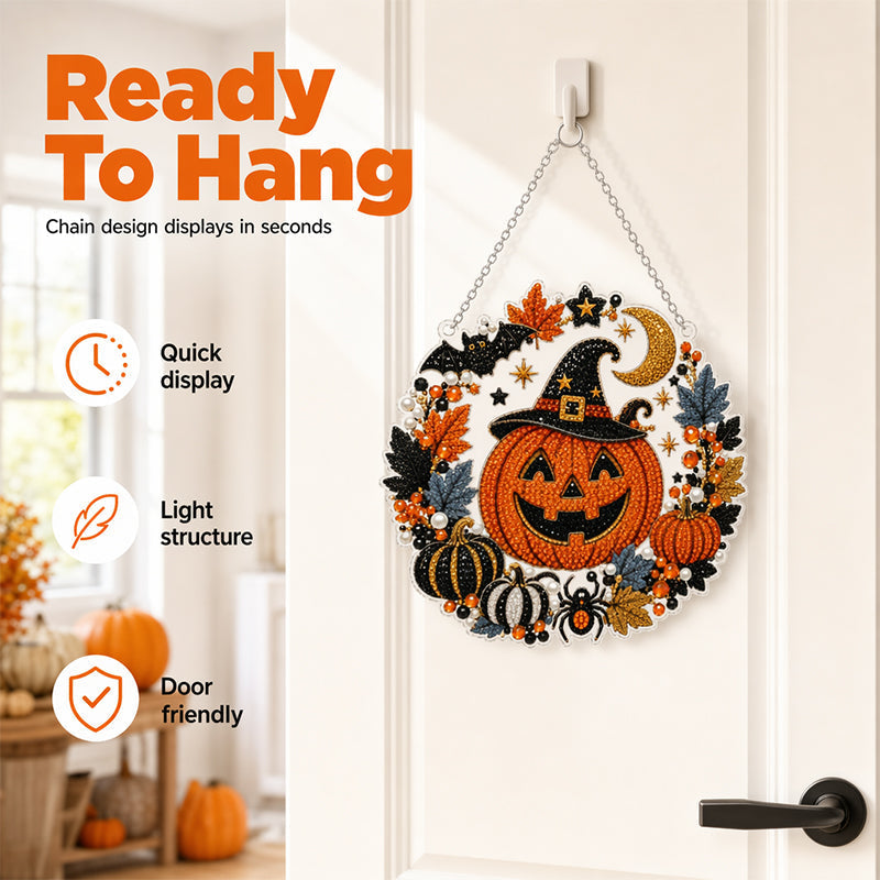🔥Solange der Vorrat reicht 40 % Rabatt!🎉Halloween Diamant-Kunst Hängedekoration Bastelset