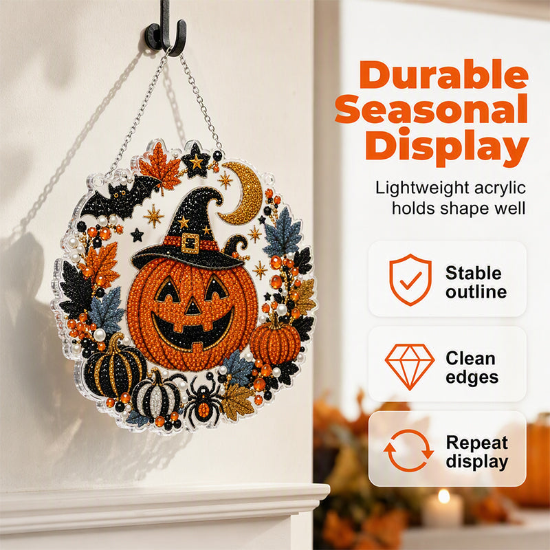 🔥Solange der Vorrat reicht 40 % Rabatt!🎉Halloween Diamant-Kunst Hängedekoration Bastelset