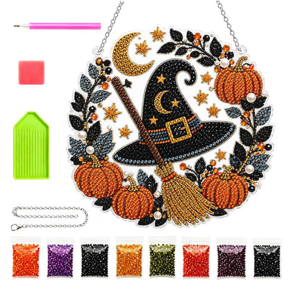 🔥Solange der Vorrat reicht 40 % Rabatt!🎉Halloween Diamant-Kunst Hängedekoration Bastelset