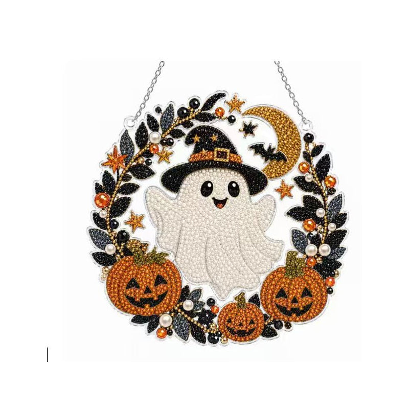 🔥Solange der Vorrat reicht 40 % Rabatt!🎉Halloween Diamant-Kunst Hängedekoration Bastelset