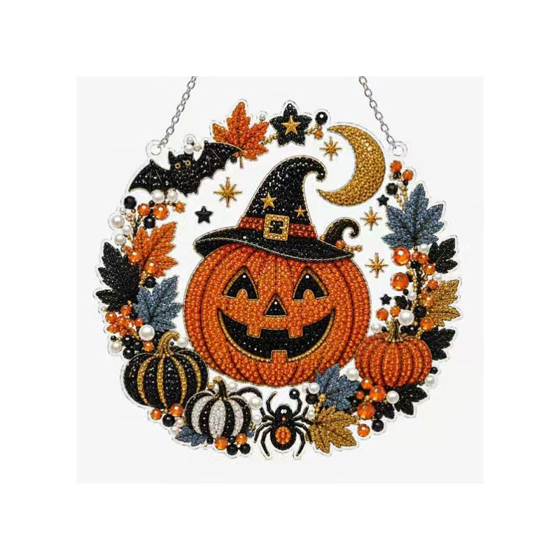 🔥Solange der Vorrat reicht 40 % Rabatt!🎉Halloween Diamant-Kunst Hängedekoration Bastelset