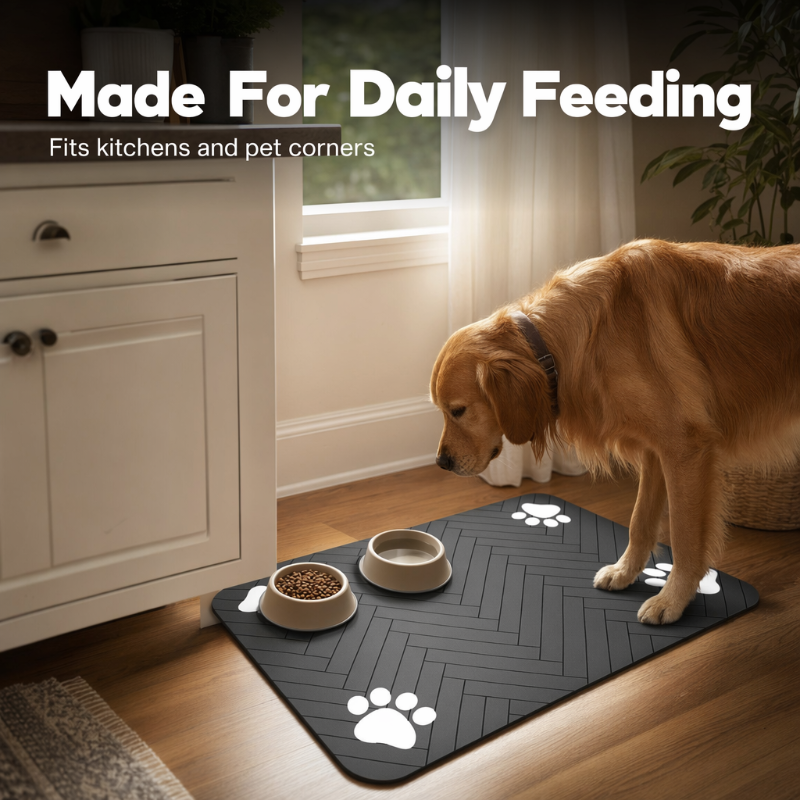 🐾 No More Messy Floors – Waterproof & Slip-Resistant Pet Feeding Mat. Wipes Clean in Seconds. UK Stock