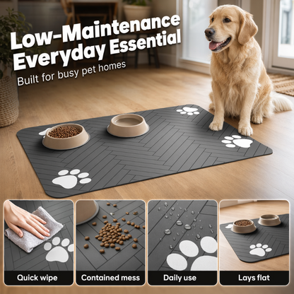 🐾 No More Messy Floors – Waterproof & Slip-Resistant Pet Feeding Mat. Wipes Clean in Seconds. UK Stock