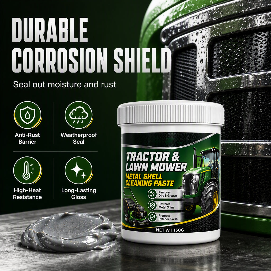 🚜 KAUFE 2, ERHALTE 1 GRATIS! 🧼 Hochleistungs-Reinigungspaste für Metall – Entfernt Rost, restauriert Oberflächen & kratzfrei – Ideal für Mäherdecks, Werkzeuge & Maschinen 💪
