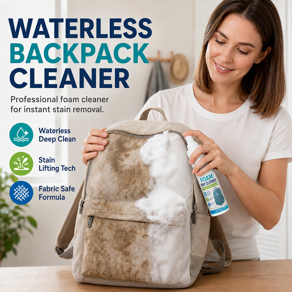 Wasserloser Rucksack-Schaumreiniger – Flecken- und Geruchsentferner für Canvas- und Nylontaschen 100 ml