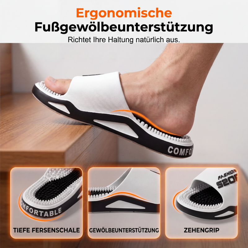 🦶🔥50% RABATT!💨 Herren Massagepantoletten rutschfest mit Fußgewölbeunterstützung☁️