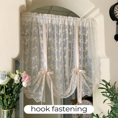 📢📢50% RABATT!! ⏰Bestickter Blumen-Raffvorhang aus Voile