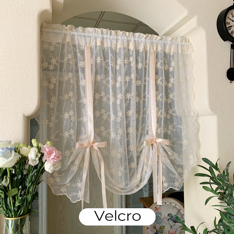 📢📢50% RABATT!! ⏰Bestickter Blumen-Raffvorhang aus Voile