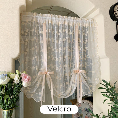 📢📢50% RABATT!! ⏰Bestickter Blumen-Raffvorhang aus Voile