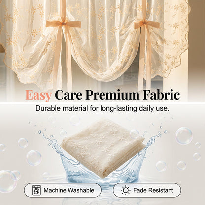 📢📢50% RABATT!! ⏰Bestickter Blumen-Raffvorhang aus Voile