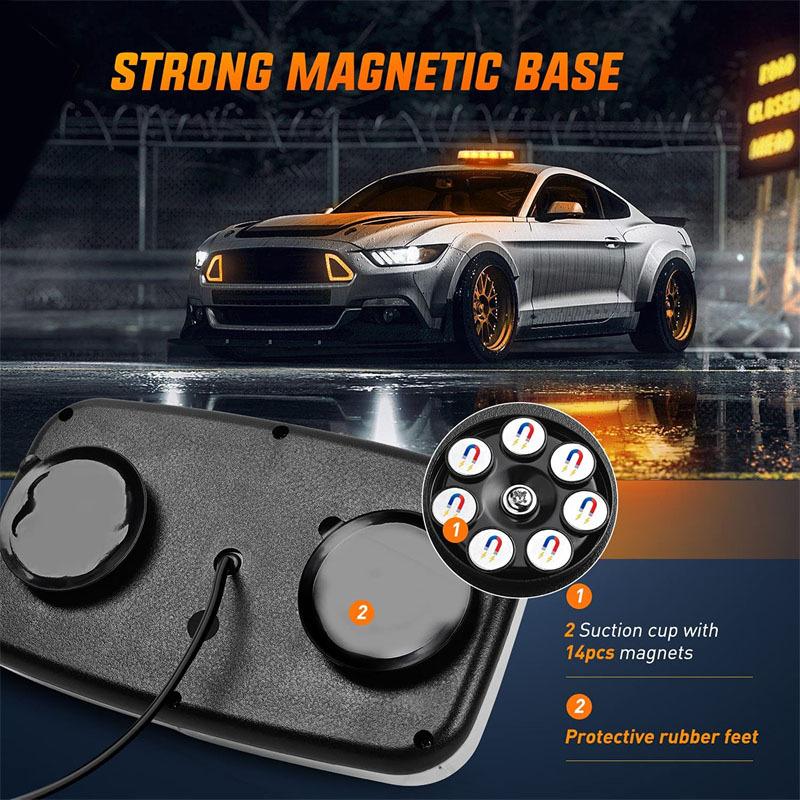 🔥Solange der Vorrat reicht 40 % Rabatt!🎉40% RABATT! LED-Stroboskop-Lichtleiste mit Magnetfuß – 16 Blitzmodi, 14 Magnete, 2,9 m Kabel – für Fahrzeuge 12-24V