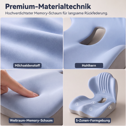 🪑 50% RABATT! 💆 Ergonomisches Sitzkissen aus Memory-Schaum – Integrierte Rückenstütze, orthopädisch & vielseitig – Ideal für Bürostuhl, Auto & Homeoffice ✨