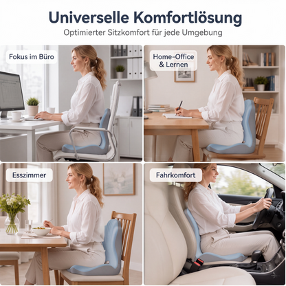 🪑 50% RABATT! 💆 Ergonomisches Sitzkissen aus Memory-Schaum – Integrierte Rückenstütze, orthopädisch & vielseitig – Ideal für Bürostuhl, Auto & Homeoffice ✨